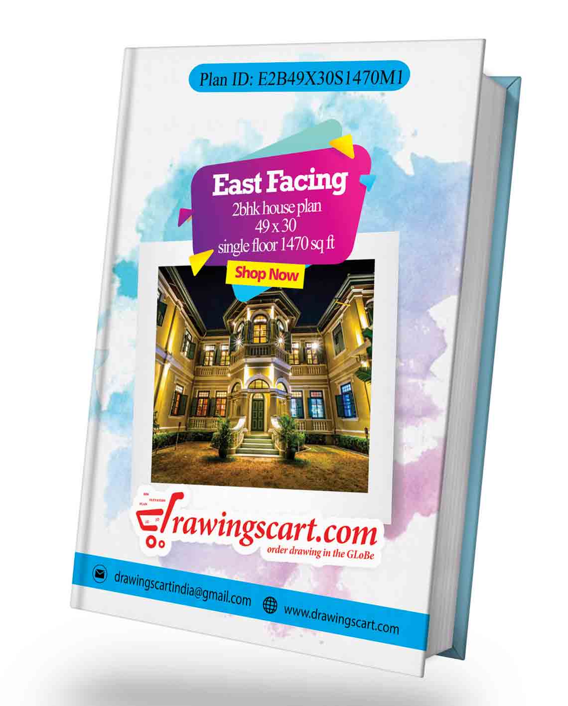 1470 sq ft East Facing 2BHK House Plan - Single Floor, 49x30 