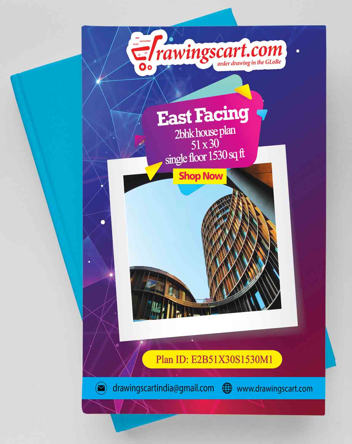 1530 sq ft East Facing 2BHK House Plan - Single Floor, 51x30 